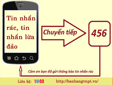 VNPT VinaPhone khuyến cáo: Hãy chuyển tiếp tin nhắn rác đến đầu số 456   
