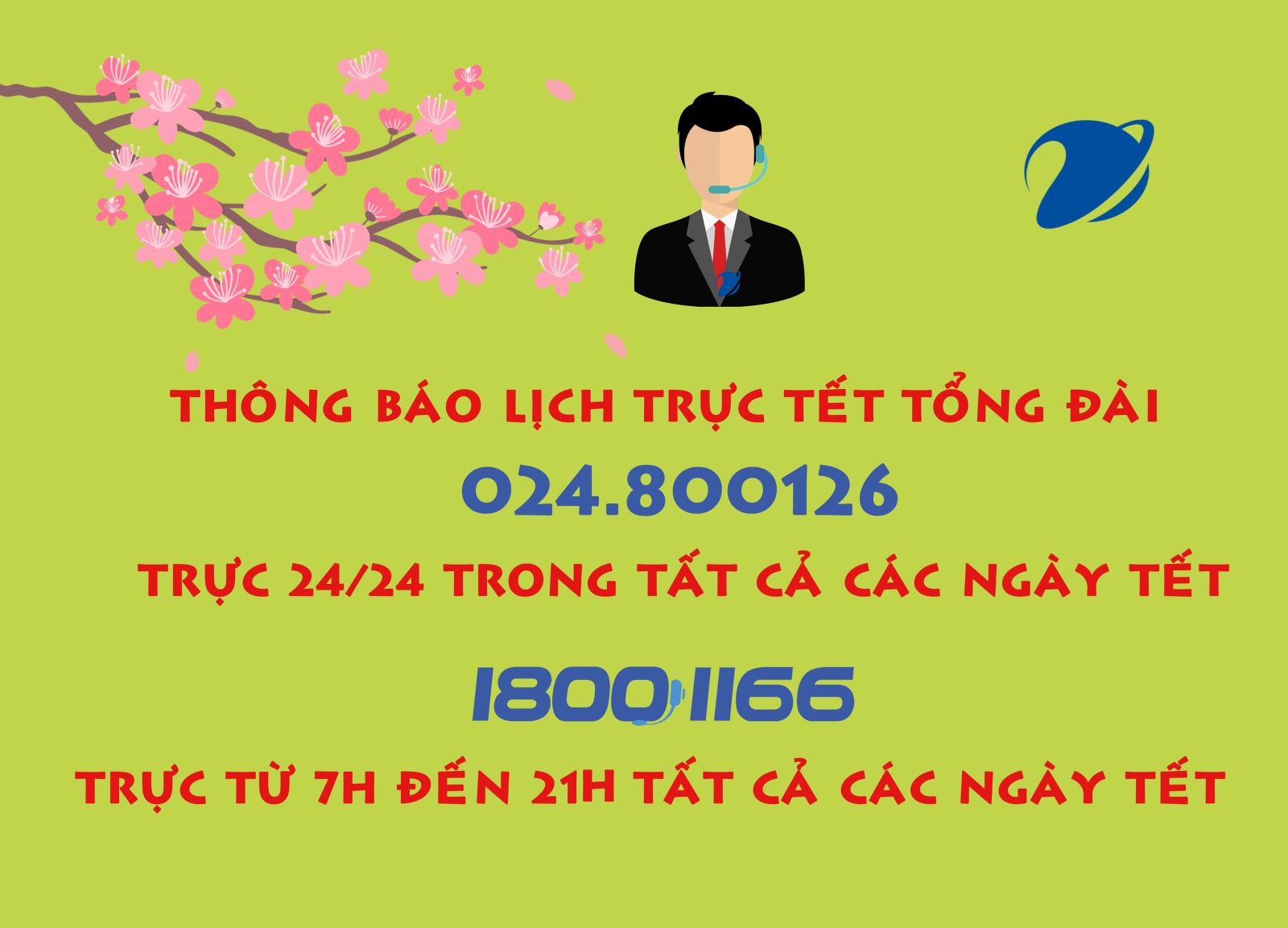 Lịch trực tết Kỷ Hợi 2019 tại các điểm giao dịch VNPT Hà Nội