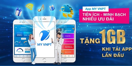 VinaPhone tặng 50 phút gọi và 1GB khi dùng app My VNPT