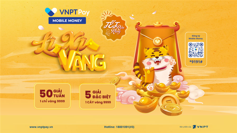 5 Bước tham gia lì xì vàng cực đơn giản với Mobile money của VNPT
