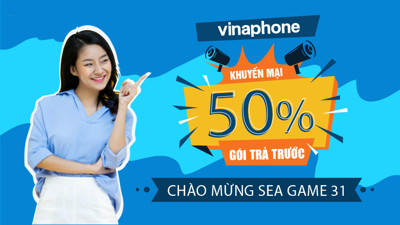 VinaPhone khuyến mại 50% gói trả trước chào mừng Sea Games 31