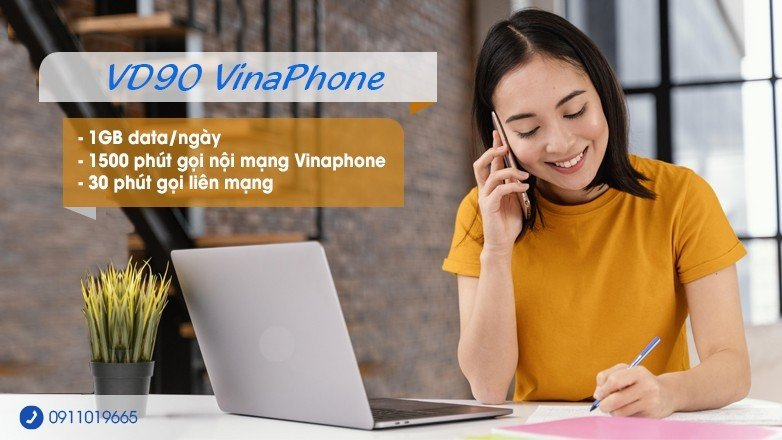 Đăng ký VD90 VinaPhone nhận 1GB/ngày, gọi không giới hạn 90K