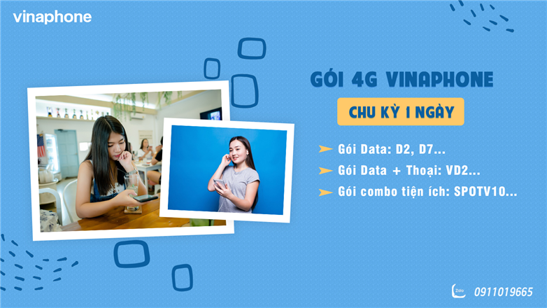 Cách đăng ký 4G VinaPhone 1 ngày từ 2K - 15K kèm Tiện ích, Game