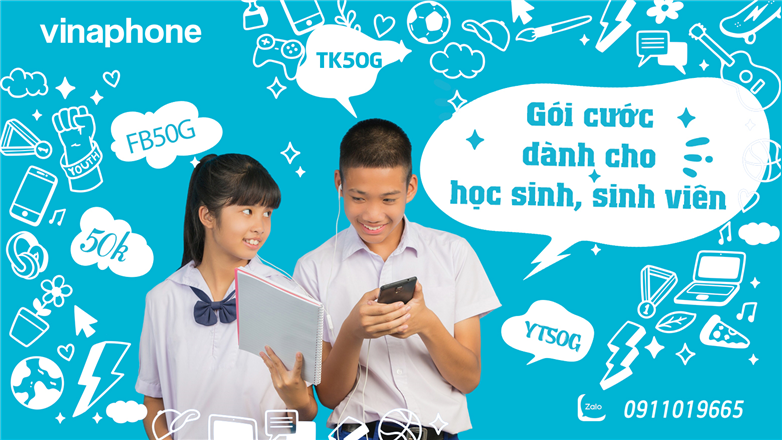 Các gói cước Vinaphone dành cho học sinh, sinh viên chỉ 50k/tháng