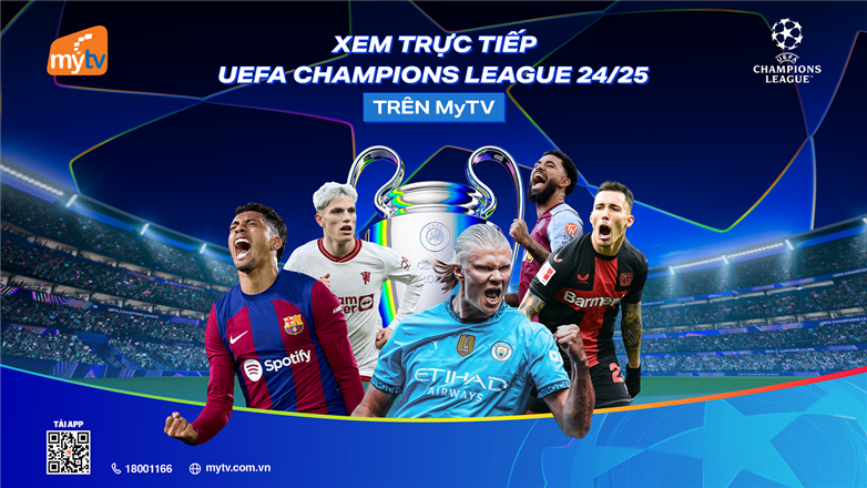 Xem UEFA Champions League 24/25 trên dịch vụ MyTV đa nền tảng của VNPT