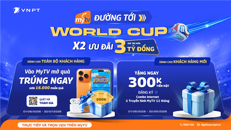 MyTV ưu đãi hơn 3 tỷ đồng mùa World Cup 2026™