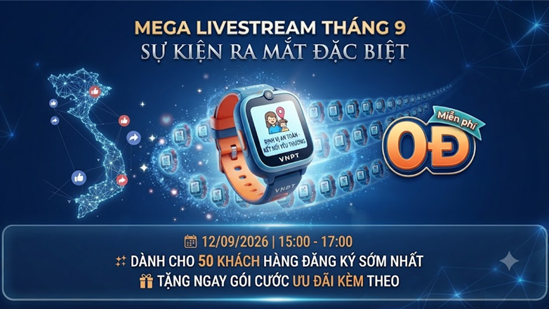 Triển khai chương trình Mega Livestream tháng 9: Tặng 50 đồng hồ Bibowatch 0 đồng