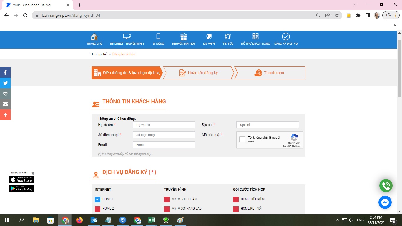 Đăng ký internet VNPT