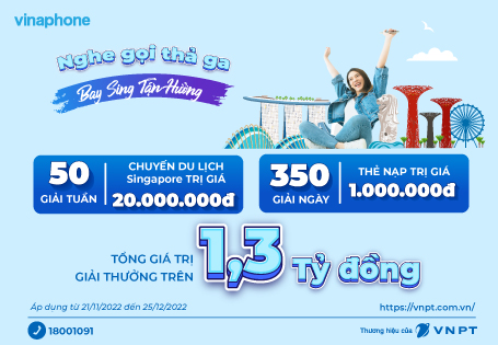 30 khách hàng trúng thưởng chuyến du lịch Singapore của VinaPhone