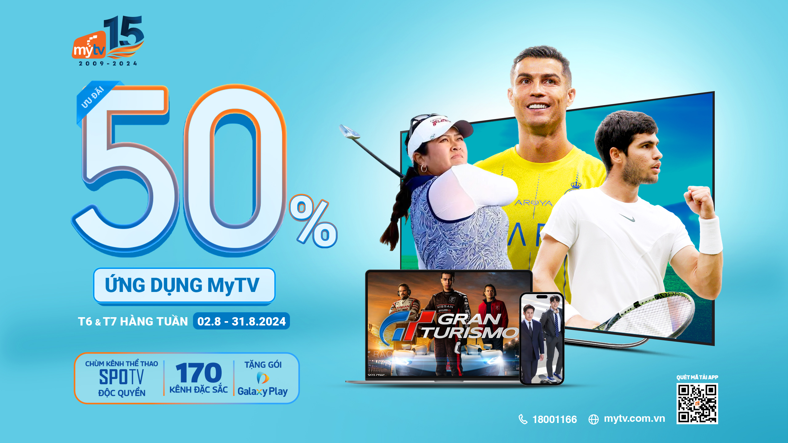 MyTV tung ưu đãi giảm 50% cho gói cước Ứng dụng dành cho mọi nhà mạng