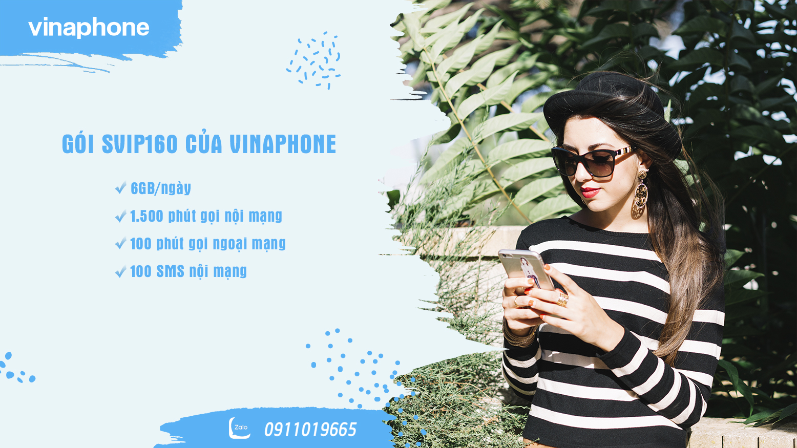 Gói SVIP160 của VinaPhone chỉ 160k có ngay 6GB/ngày, 100 SMS và 1600 phút gọi