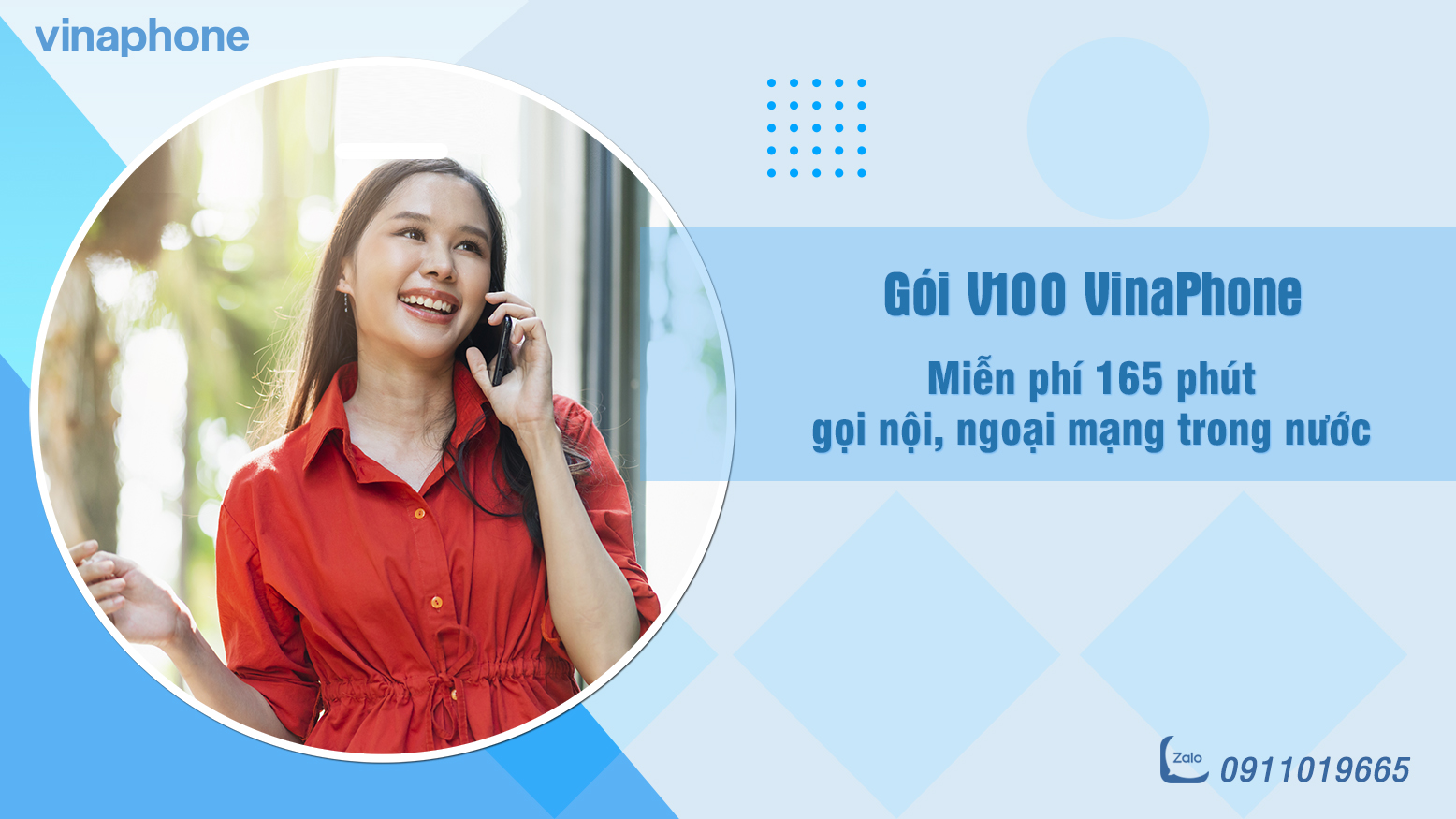 Gói V100 VinaPhone khuyến mãi gọi nội, ngoại mạng chỉ 100K