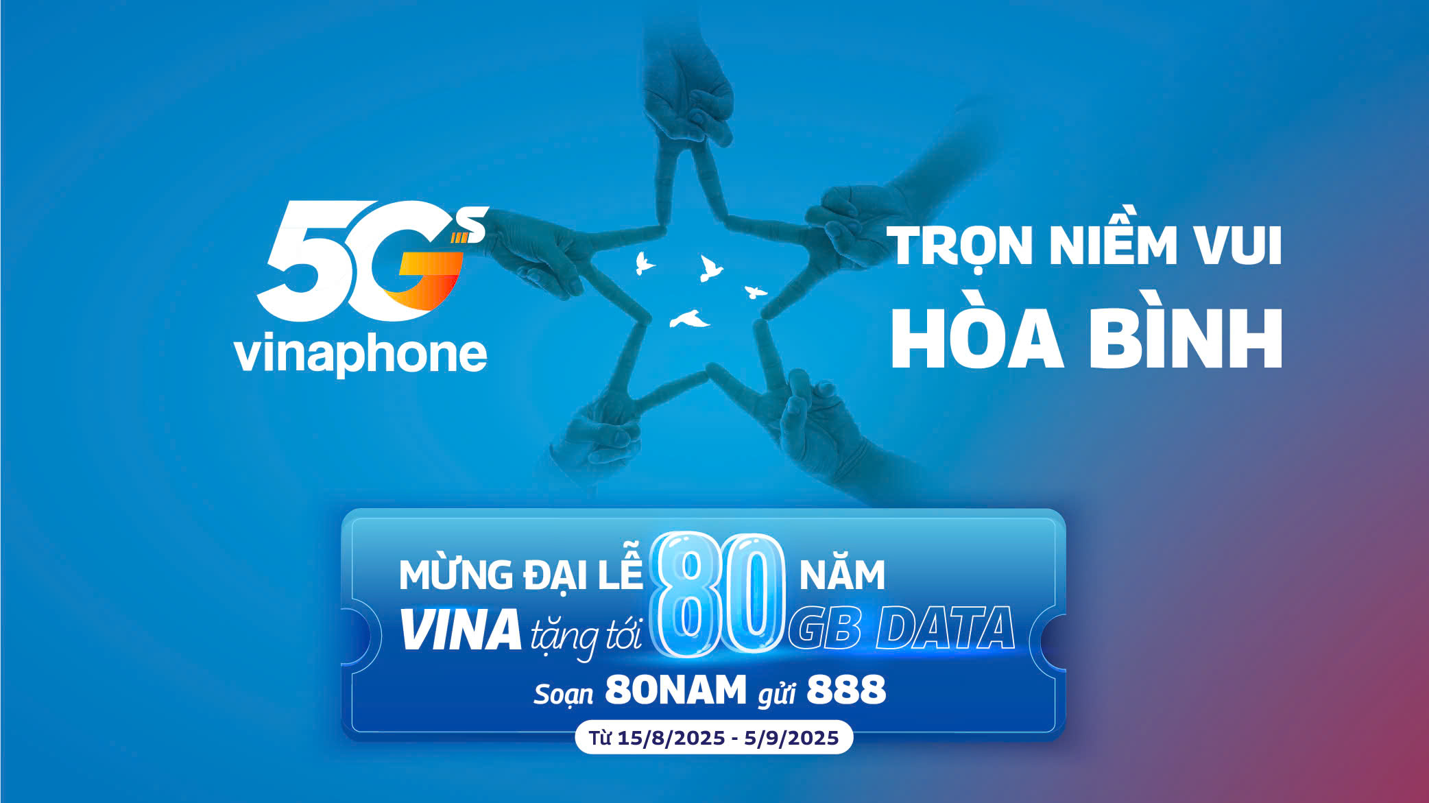 Đón Đại lễ, nhận tới 80GB Data miễn phí cùng VinaPhone