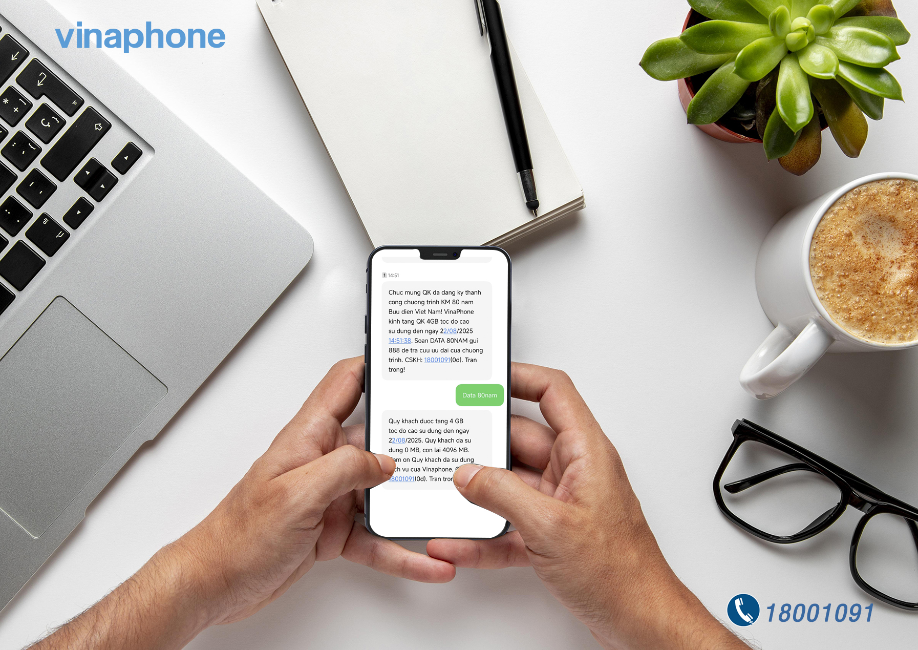 Đón Đại lễ, nhận tới 80GB Data miễn phí cùng VinaPhone