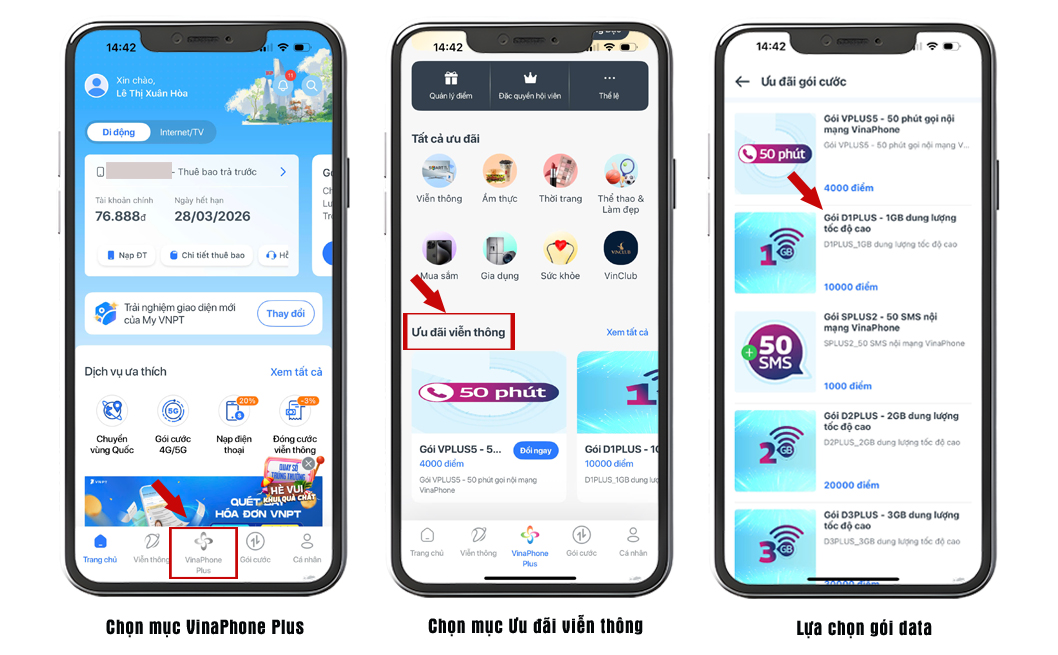 Hướng dẫn chi tiết cách đổi điểm VinaPhone sang data