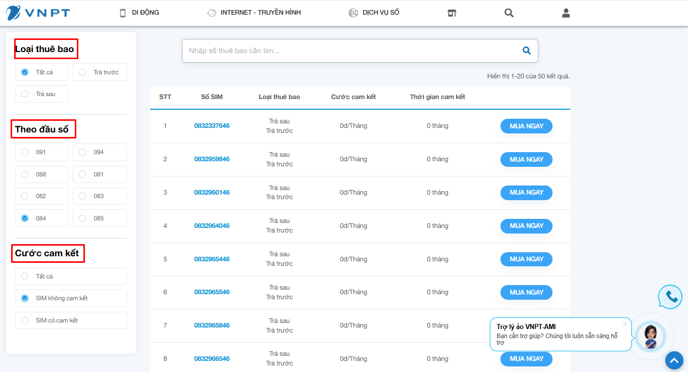 Sim VinaPhone giá bao nhiêu