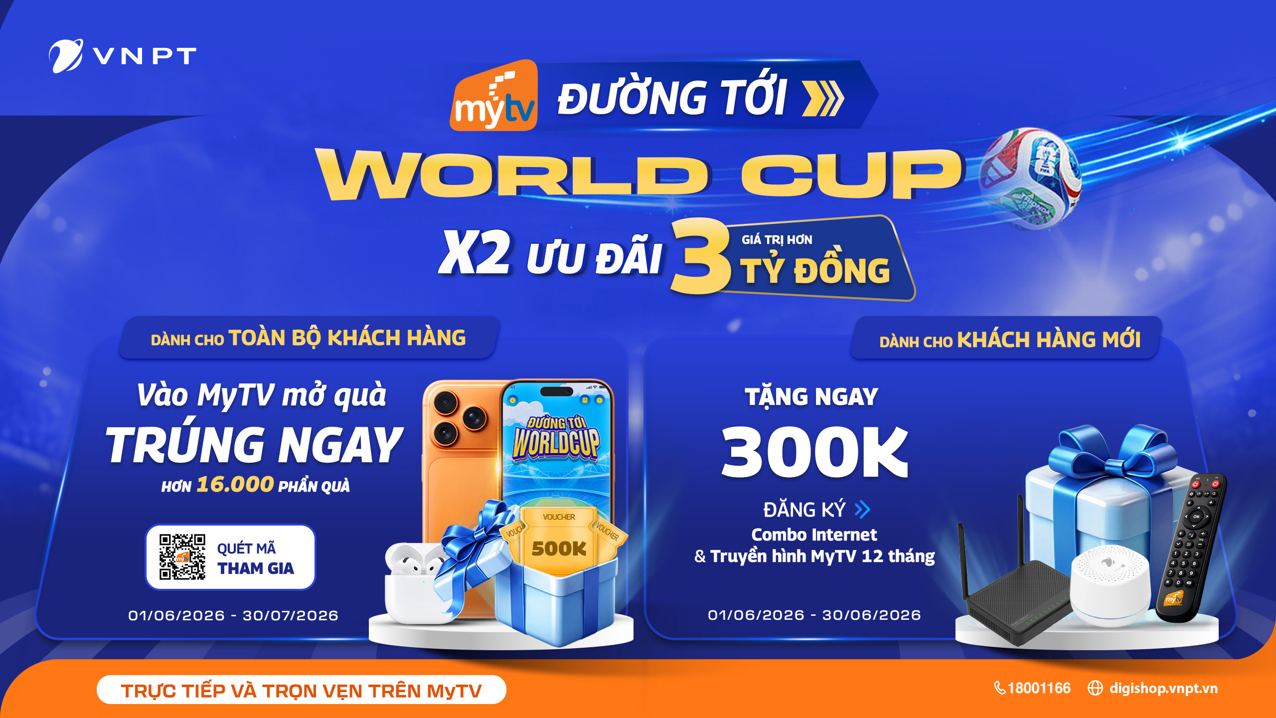 MyTV ưu đãi hơn 3 tỷ đồng mùa World Cup 2026™