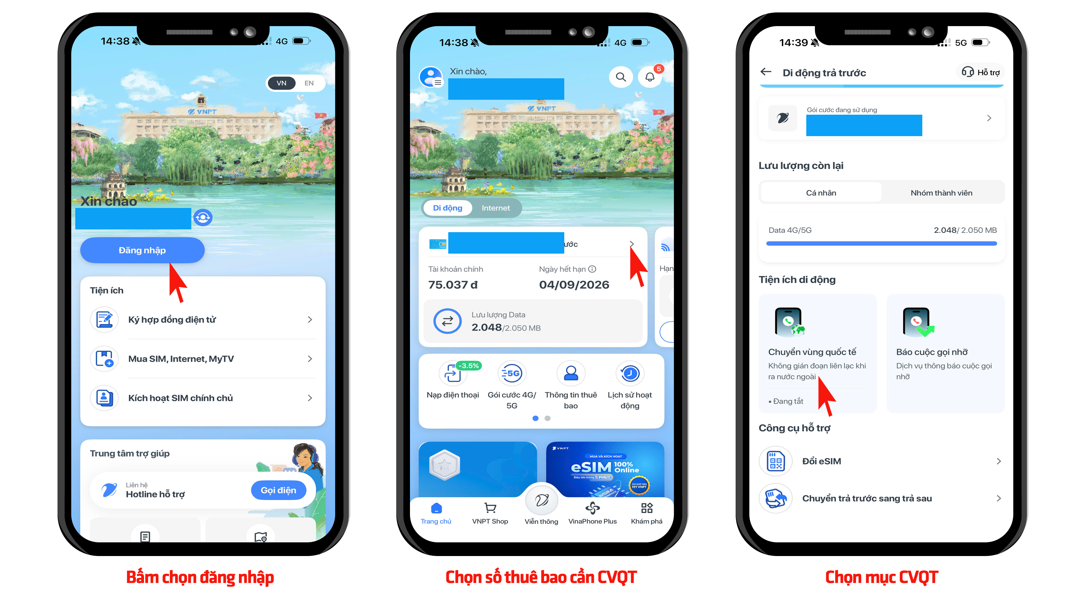 chuyển vùng quốc tế VinaPhone