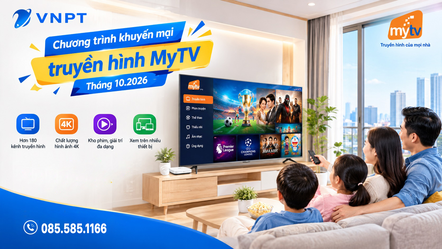 Khuyến mại lắp đặt Truyền hình MyTV tháng 10.2026