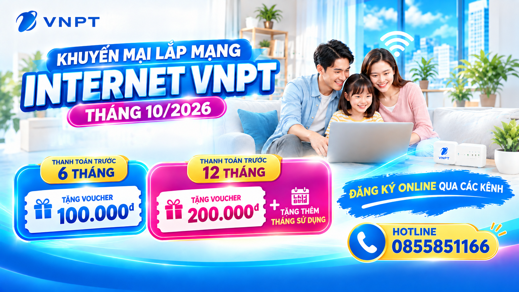 Khuyến mại lắp mạng Internet VNPT tháng 10./2026