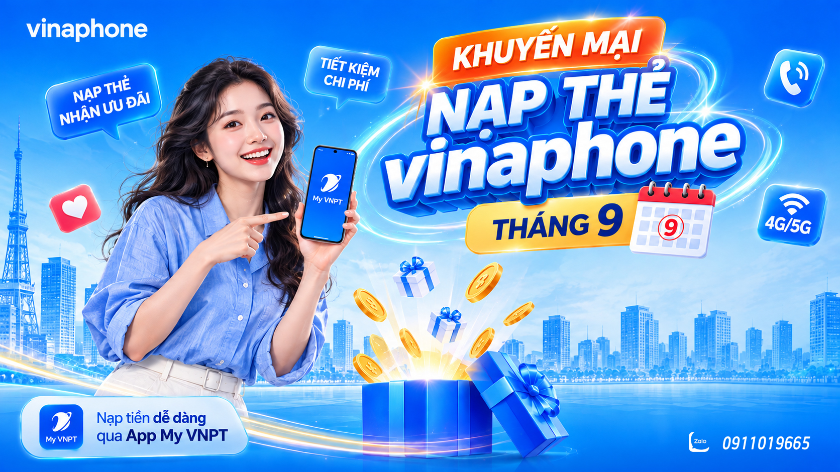 khuyến mại nạp thẻ VinaPhone tháng 9/2026