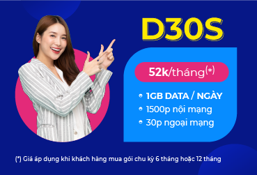 trả trước ; vinaphone ; data  D30S