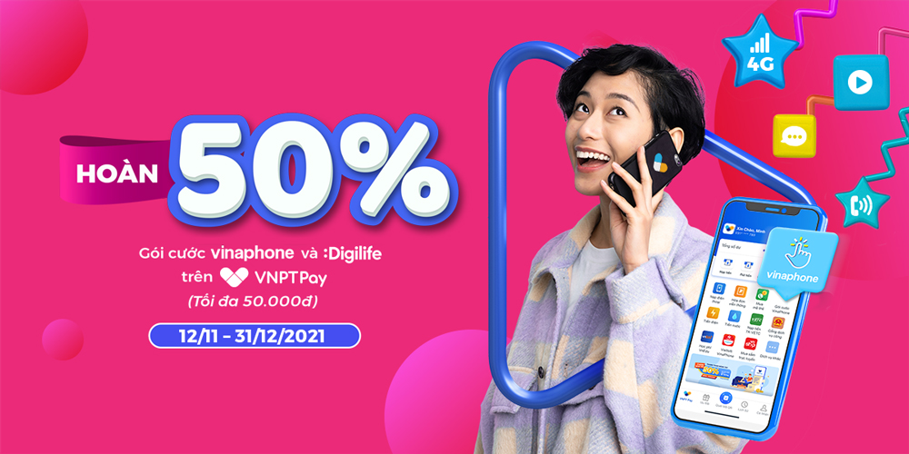 Ưu đãi gói cước VinaPhone và DigiLife trên VNPT Pay